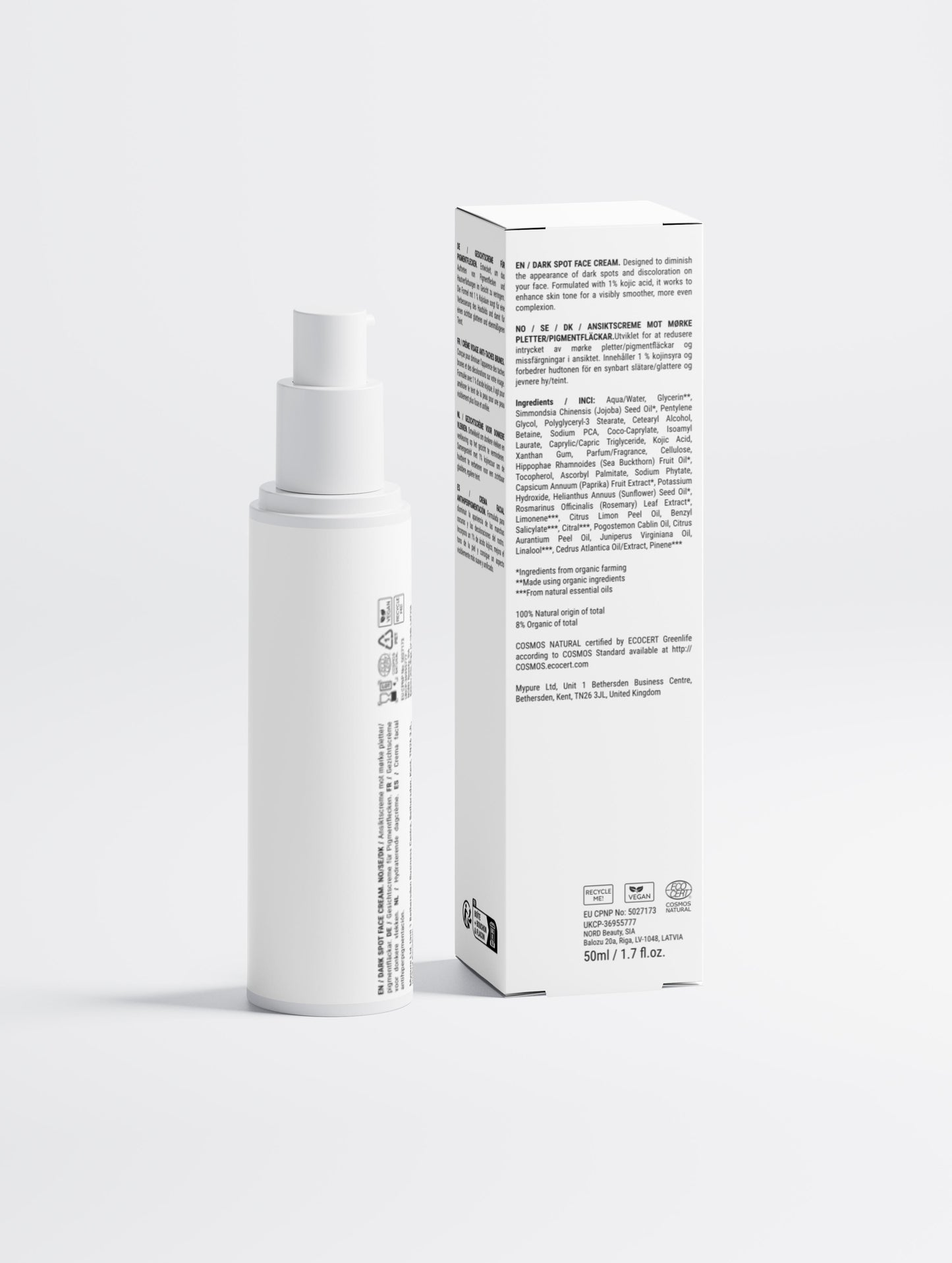 Crème Visage Anti-Taches Brunes à l’Acide Kojique 50ml